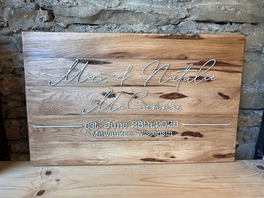 wood wedding sign