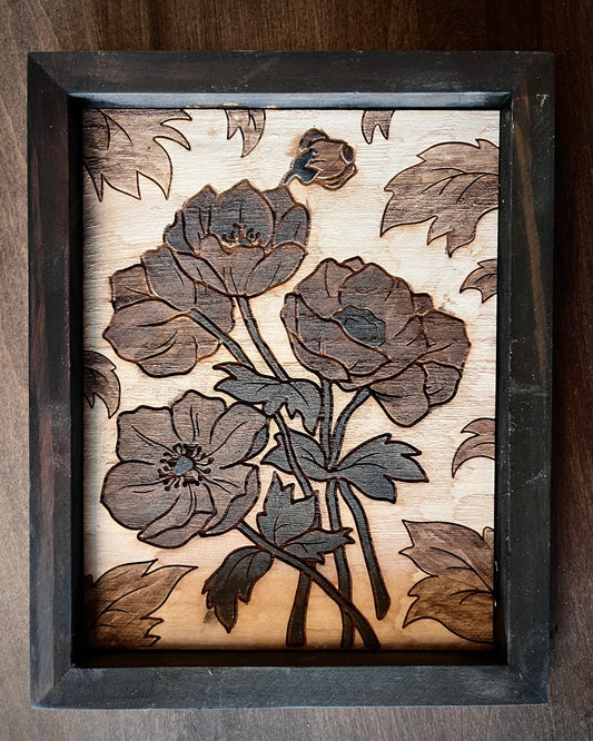 Wood Poppy Framed Artwork Workshop