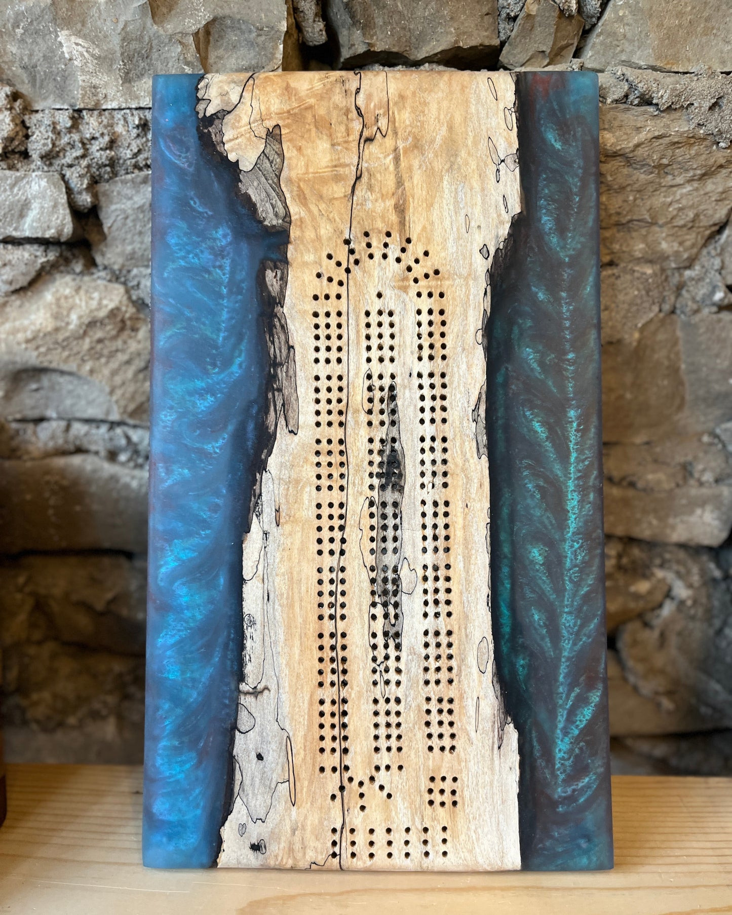 Epoxy River Cribbage Board