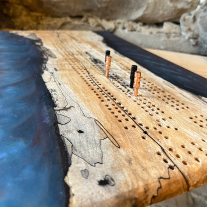 Epoxy River Cribbage Board