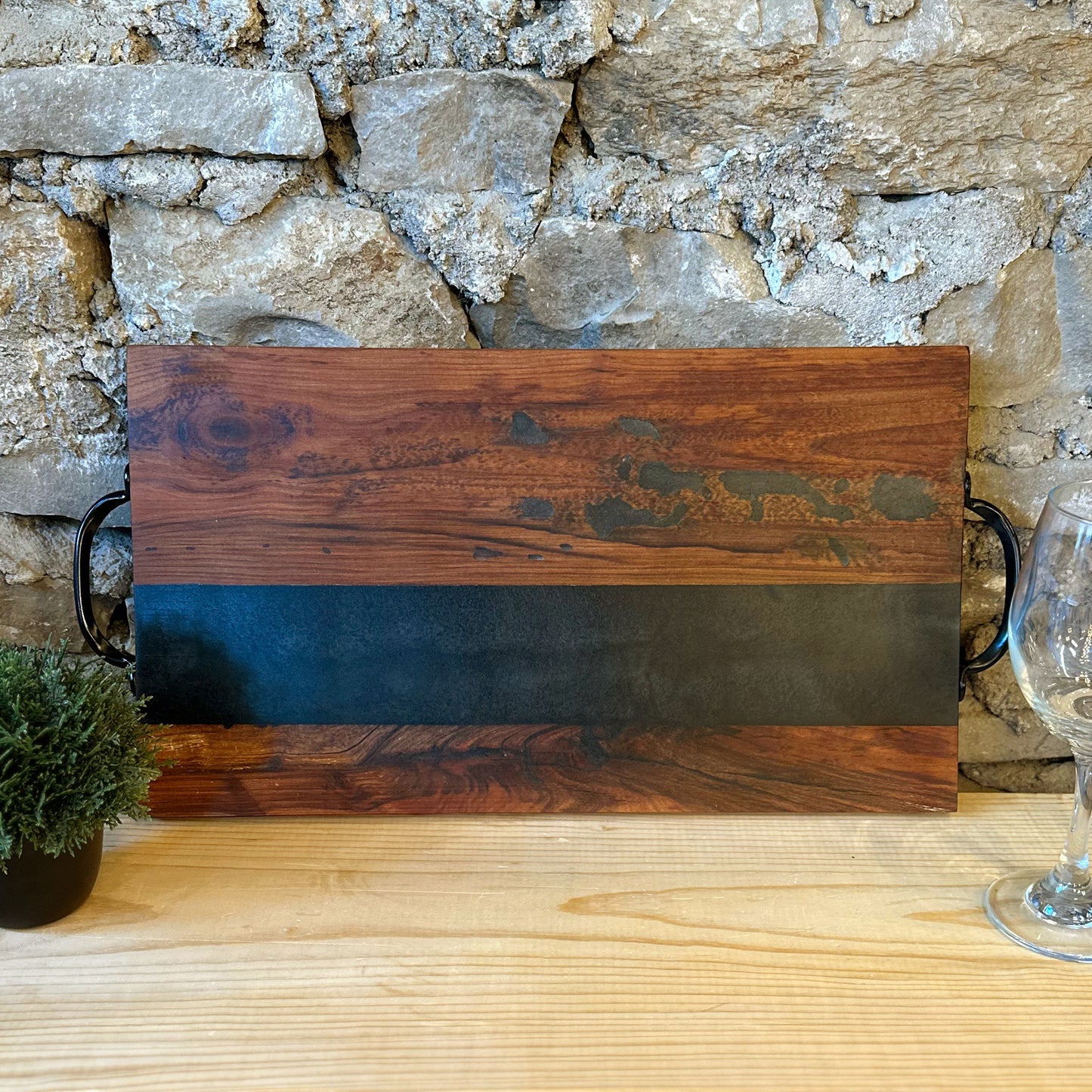 Black Epoxy River Serving Tray