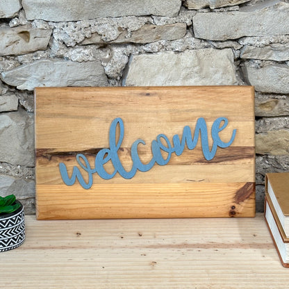 Woodgrain Welcome Sign